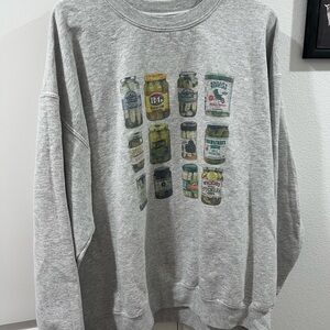 Gildan Gray Sweatshirt with Pickle Jar Graphics